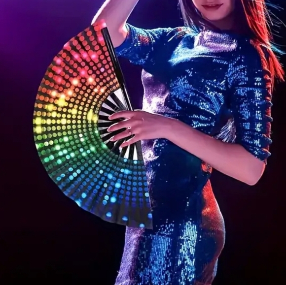 Colorful Dotted Hand Fan - Picture 5 of 6